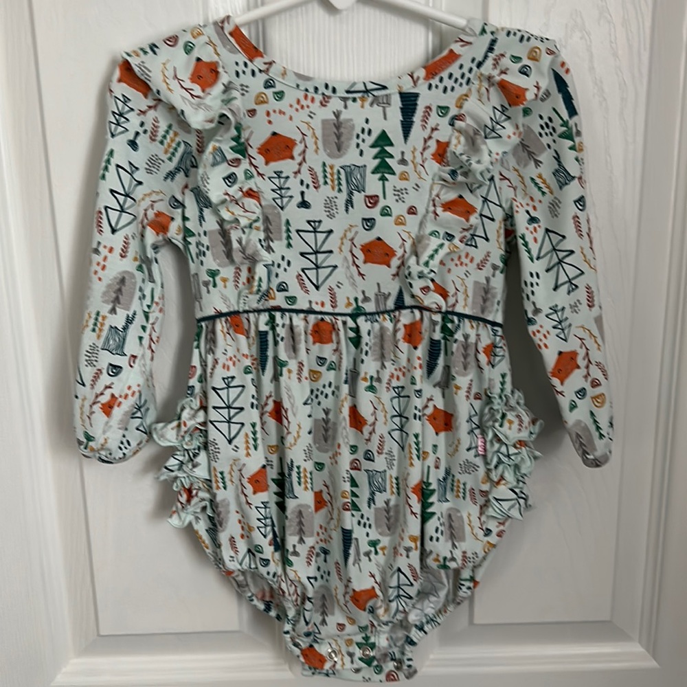 Fall Fox Ruffle Butt Romper
